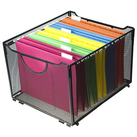 desktop file storage box steel mesh|mesh file organizer box.